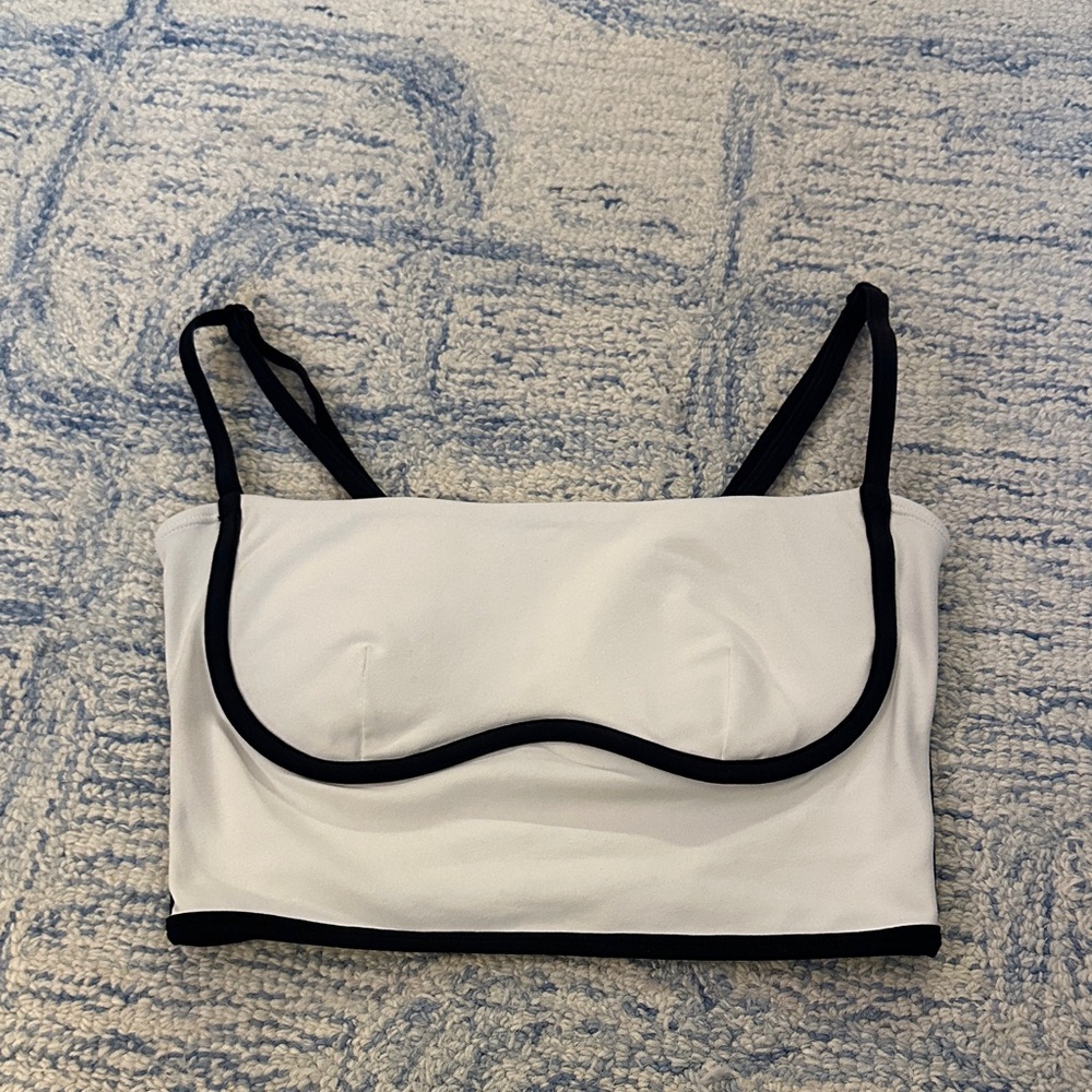 ALO Yoga White and Black Sports Bra